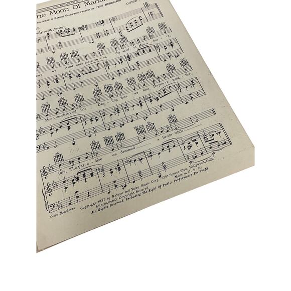 The Moon of Manakoora Sheet Music The Hurricane Newman Loesser Dorothy Lamour - Picture 4 of 5